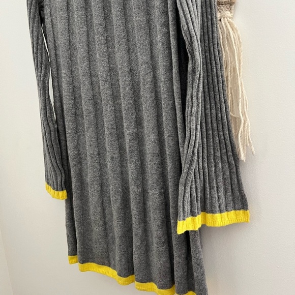 ANTHROPOLOGIE Grey Ribbed Mock Neck Sweater Dress - Picture 7 of 12